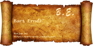 Bart Ernő névjegykártya